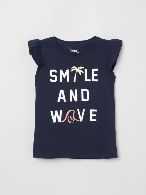 

max Girls Blue Printed Top