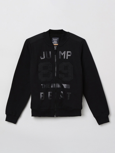 

max Boys Black Printed Sweatshirt