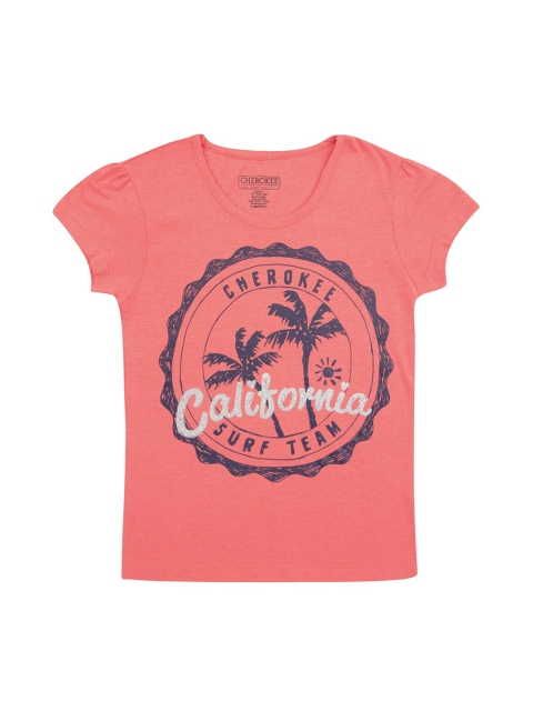

Cherokee Girls Red Printed Round Neck T-shirt
