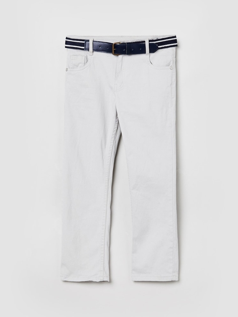 

max Boys Grey Regular Fit Solid Regular Trousers