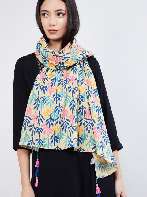 

max Women Blue & Pink Printed Scarf