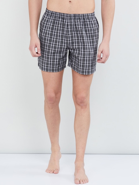 

max Men Black & White Checked Boxers VKMWI19BX06