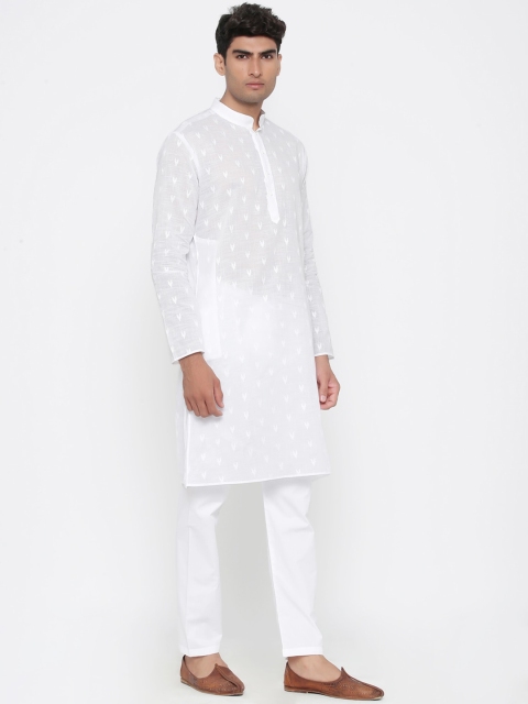 

Tistabene Men White Printed Kurta with Pyjamas