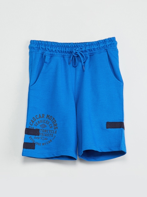 

max Boys Blue Printed Regular Fit Regular Shorts