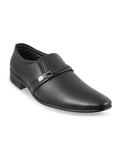 

WALKWAY Men Black Solid Formal Slip-Ons