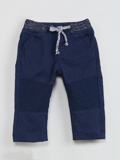 

max Boys Blue Regular Fit Solid Regular Trousers