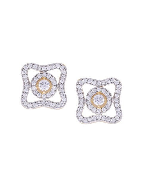 

Tistabene Silver-Plated White Contemporary Studs