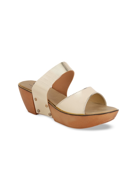 

TRASE Women Gold-Toned Textured Wedges