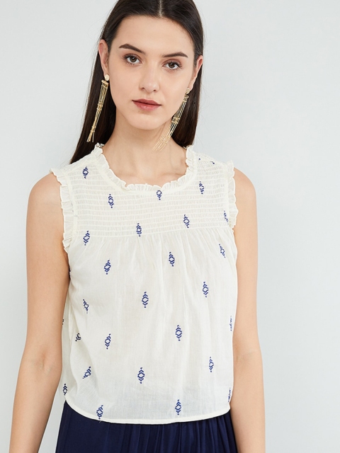 

max Women Off-White Printed Top
