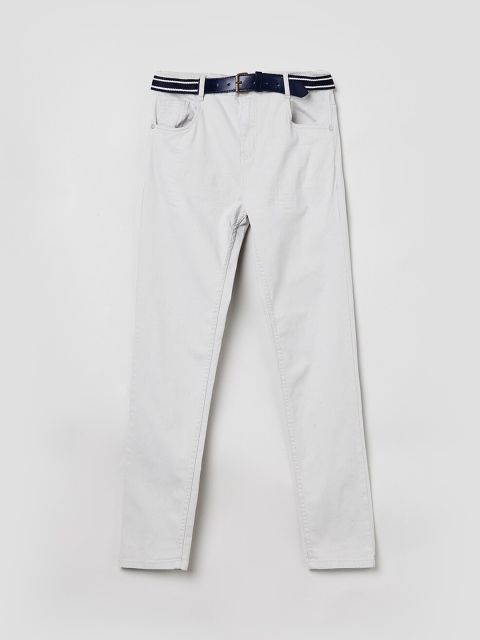 

max Boys Grey Solid Regular Trousers