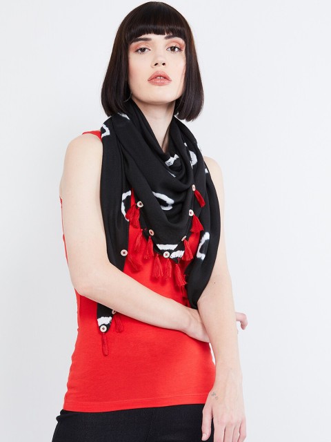

max Women Black Printed Scarf