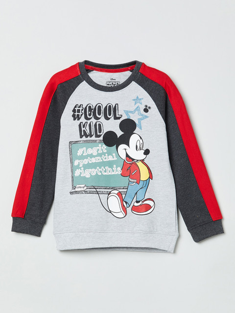 

max Boys Grey Printed Sweatshirt