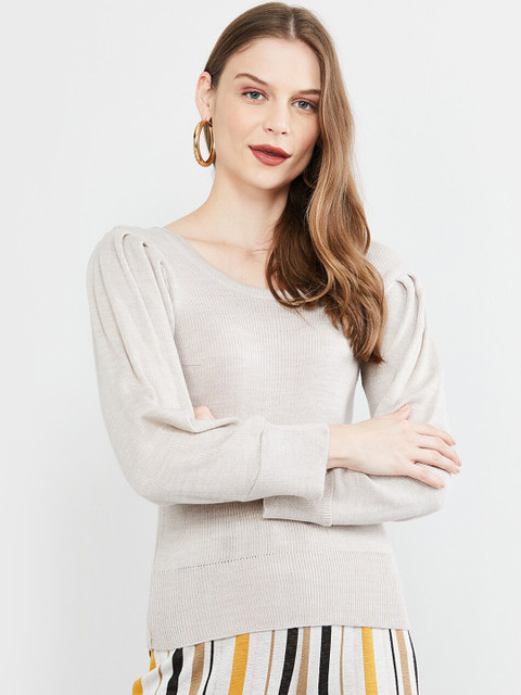 

max Women Beige Solid Top