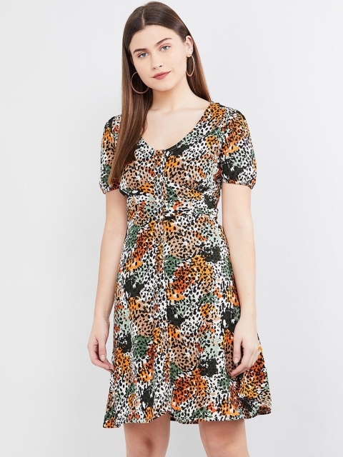 

max Women Multicoloured Printed Shirt Dress, Multi