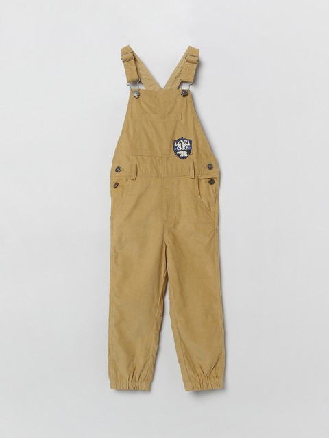 

max Boys Camel Brown Solid Dungaree