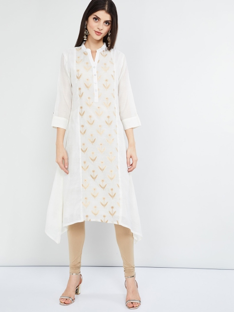 

max Women Off-White Printed A-Line Kurta