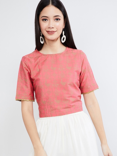 

max Women Pink Printed Ethnic Top