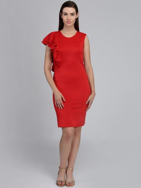 

DODO & MOA Women Red Solid Sheath Dress
