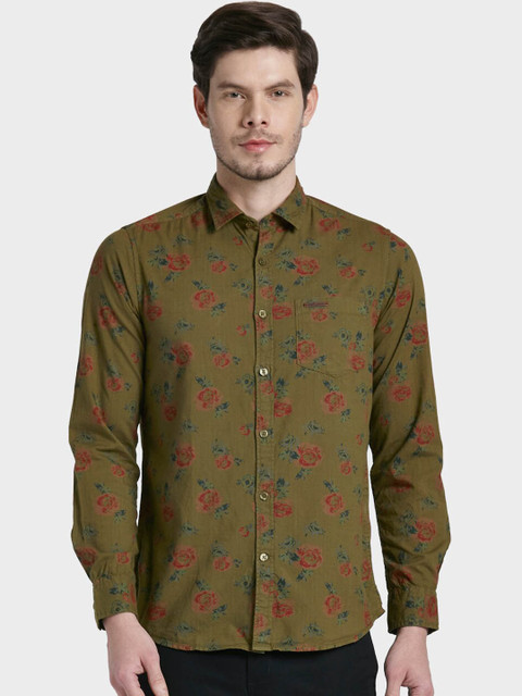

ColorPlus Men Green & Red Floral Printed Casual Shirt