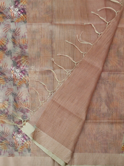 

Pothys Grey & Beige Tissue Woven Design Saree