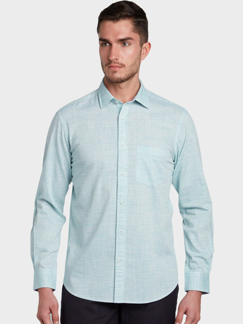 

ColorPlus Men Green Tailored Fit Solid Casual Shirt