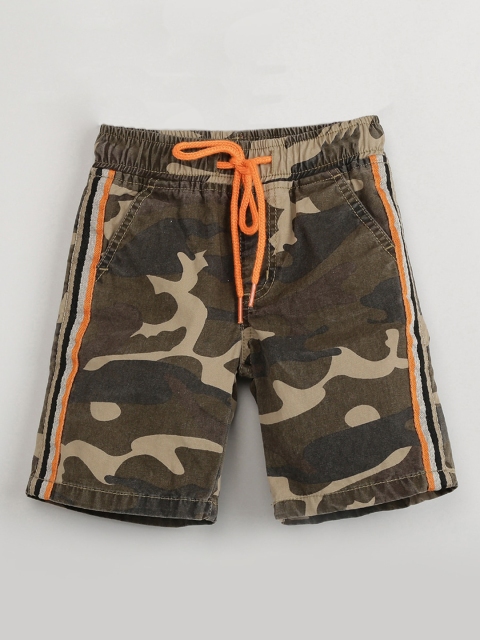 

max Boys Brown Printed Regular Fit Regular Shorts