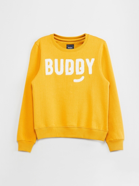 

max Boys Yellow & White Printed Sweatshirt