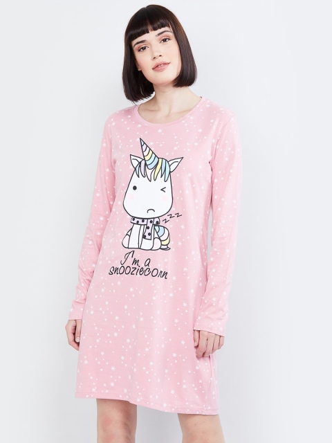 

max Women Pink Printed Sleep Shirt