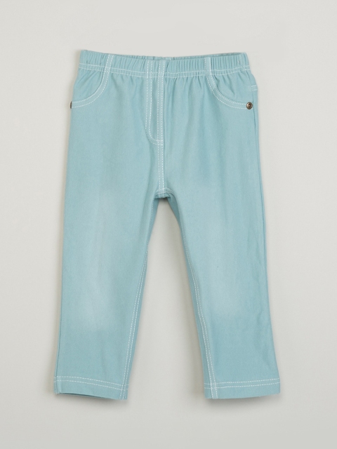 

max Infant Girls Blue Solid Jeggings