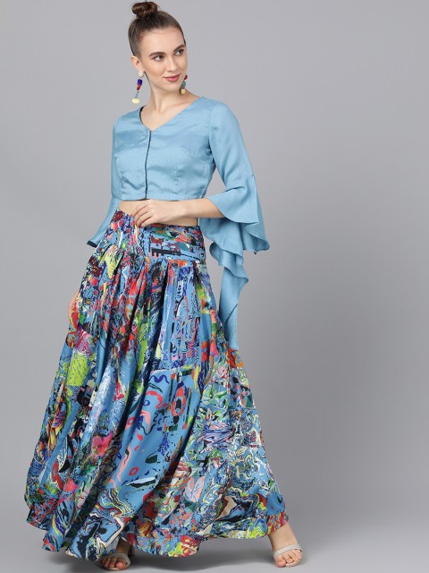 

AKS Couture Blue Ready to Wear Lehenga with Blouse