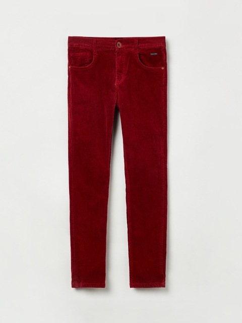 

max Boys Red Regular Fit Solid Regular Trousers