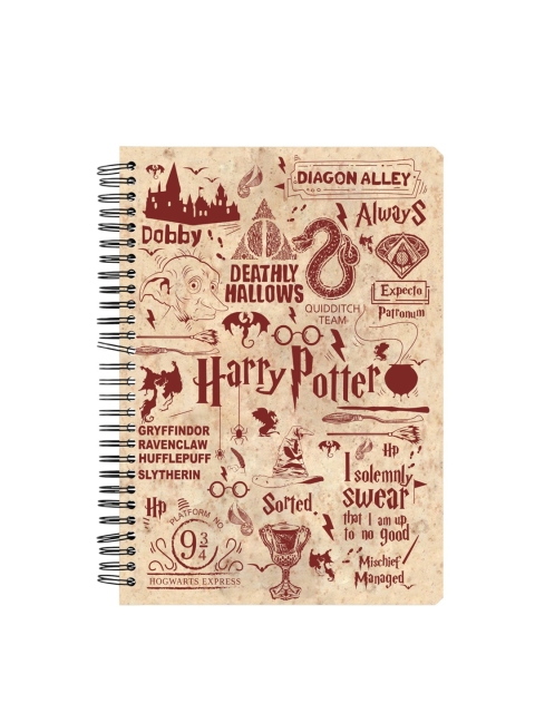 

MC SID RAZZ Beige & Maroon Official Harry Potter A5 Spiral Notebook