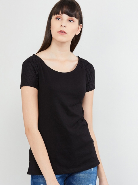 

max Women Black Solid Top