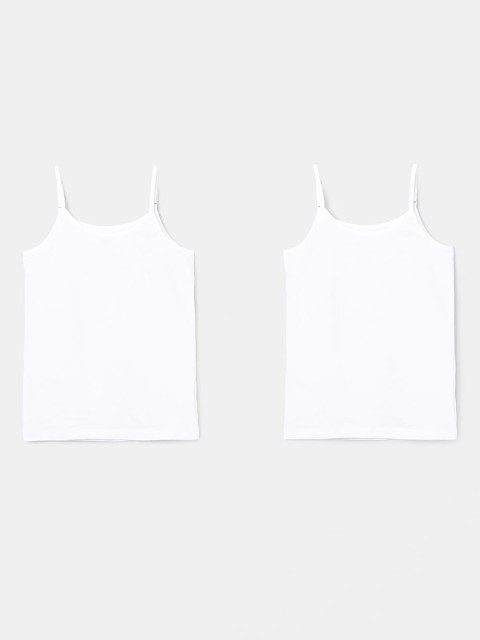 

max Girls Pack Of 2 White Solid Camisoles