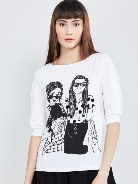 

max Women White Printed Top