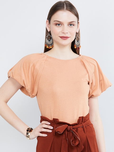 

max Women Orange Solid Top
