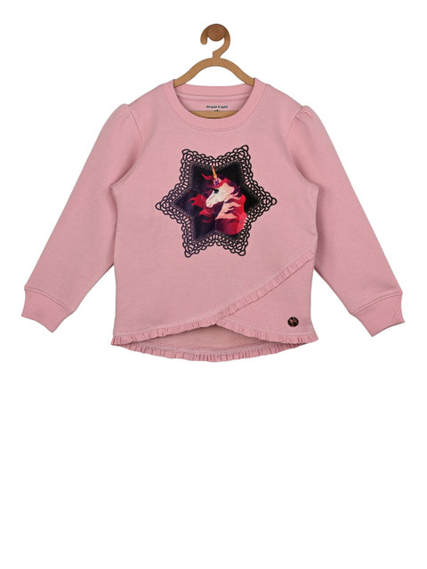 

Stupid Cupid Girls Pink Printed Sweatshirt