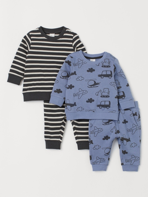 

H&M Boys 4-Piece Cotton Set, Blue