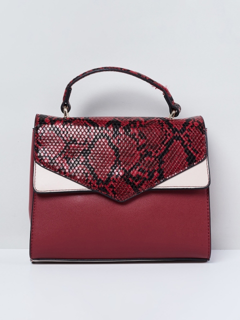 

max Maroon & Black Textured Sling Bag