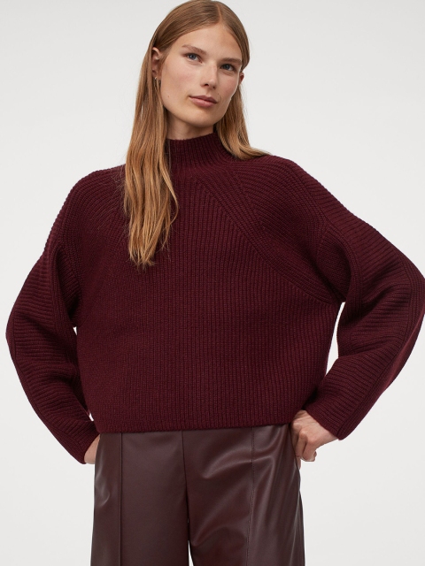 

H&M Women Maroon Turtleneck Jumper