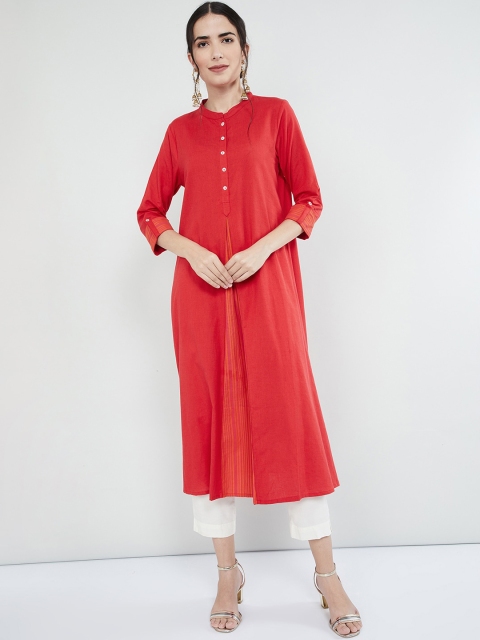 

max Women Red Solid A-Line Kurta