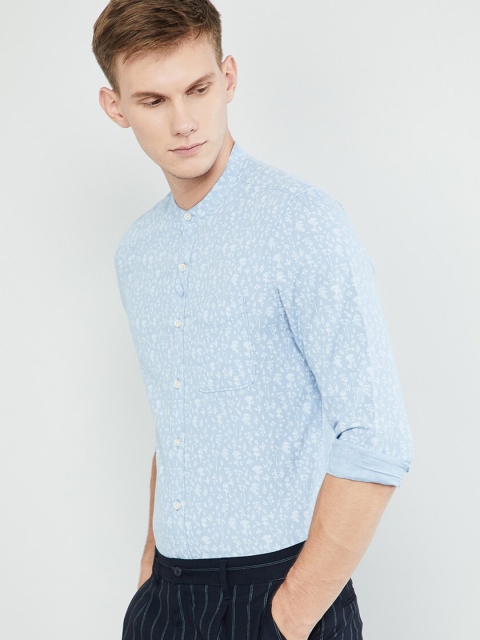 

max Men Blue & White Regular Fit Printed Casual Shirt