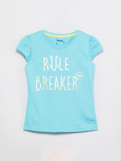 

max Girls Blue Printed Top