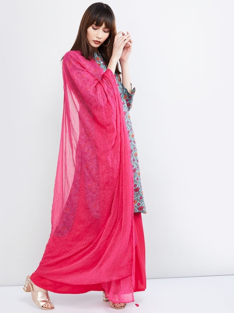 

max Women Pink Embellished Dupatta with Tasselled Border
