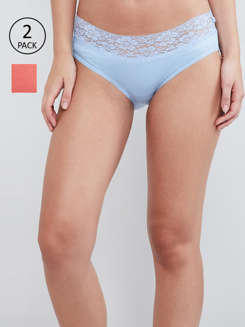 

MAX Lace-Detailed Hipster Panties- Set of 2 Pcs., Blue