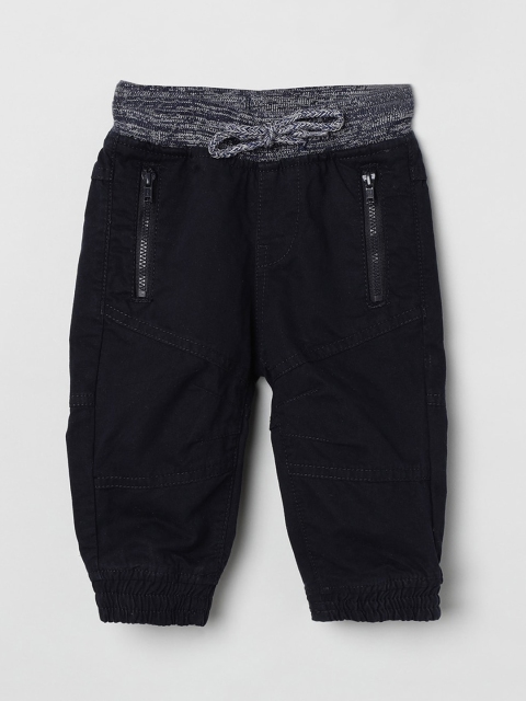 

max Boys Navy Blue Regular Fit Solid Joggers