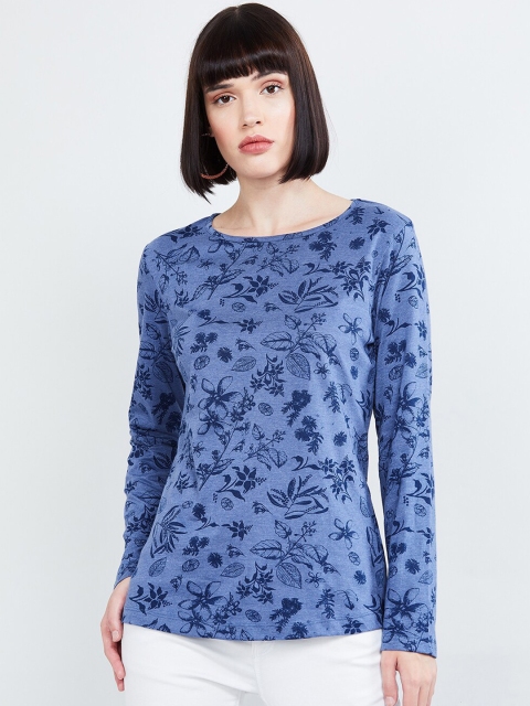 

max Women Blue Floral Printed Top