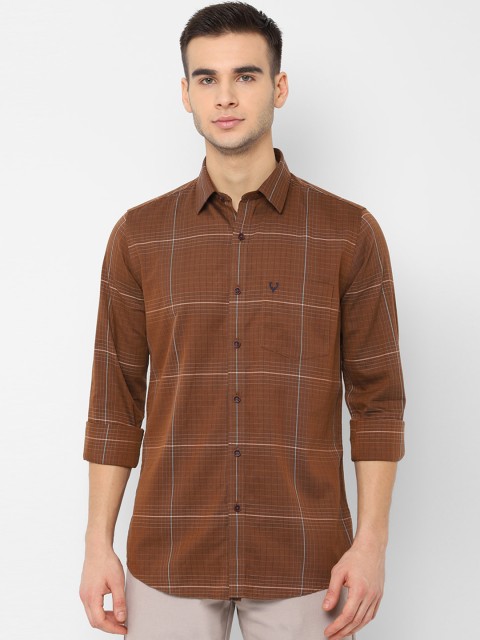 

Allen Solly Men Brown Slim Fit Checked Casual Shirt