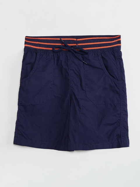 

max Boys Navy Blue Solid Regular Fit Regular Shorts