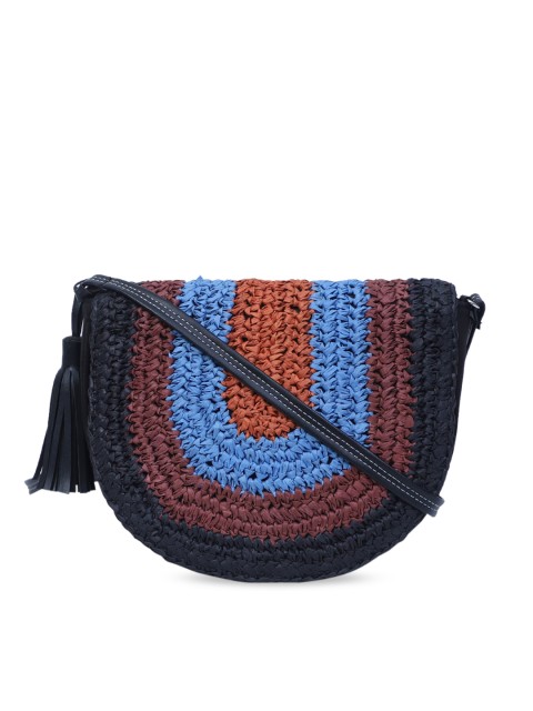 

Diwaah Black & Brown Self Design Sling Bag
